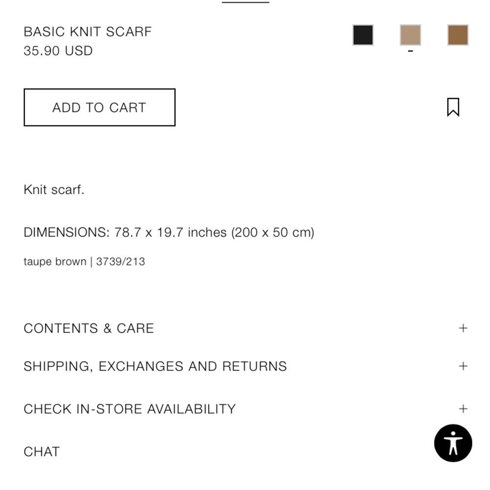 DONATED Zara basic knit taupe scarf - Picture 7 of 8